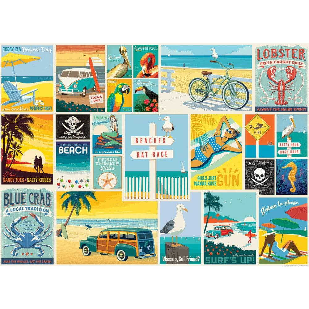 Vintage Posters - Coastal Collection 1000 Piece Jigsaw Puzzle - NEW