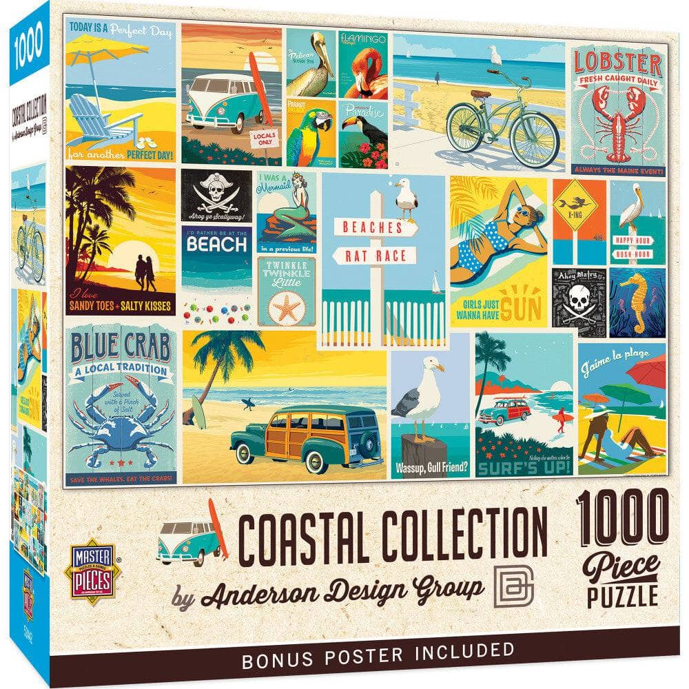 Vintage Posters - Coastal Collection 1000 Piece Jigsaw Puzzle - NEW