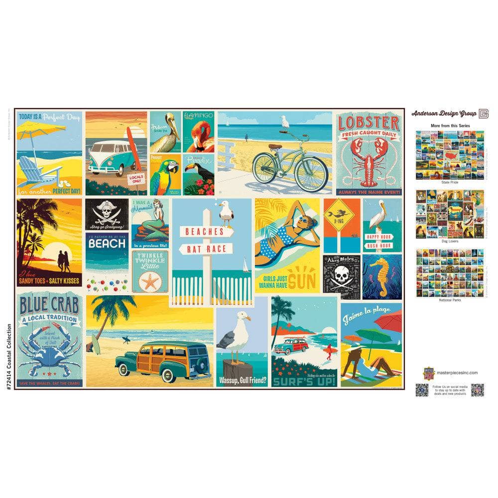 Vintage Posters - Coastal Collection 1000 Piece Jigsaw Puzzle - NEW